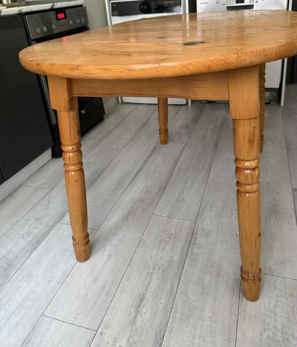 Трапезна кухненска разтегателна маса елипса чам 120/80