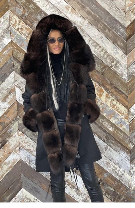 натуральная парка женская