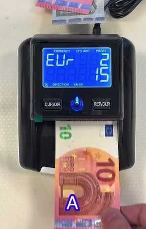 Професионален детектор за фалшипи пари банкноти евро и долар