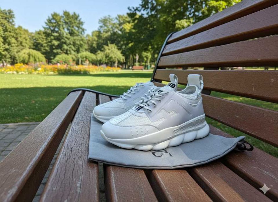 Adidasi Versace Chain Reaction Alb - Adidasi Fete Baieti