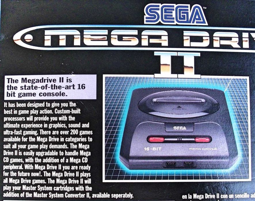 Конзола SEGA Mega Drive II  16-bit оригинал  комплект с  игри