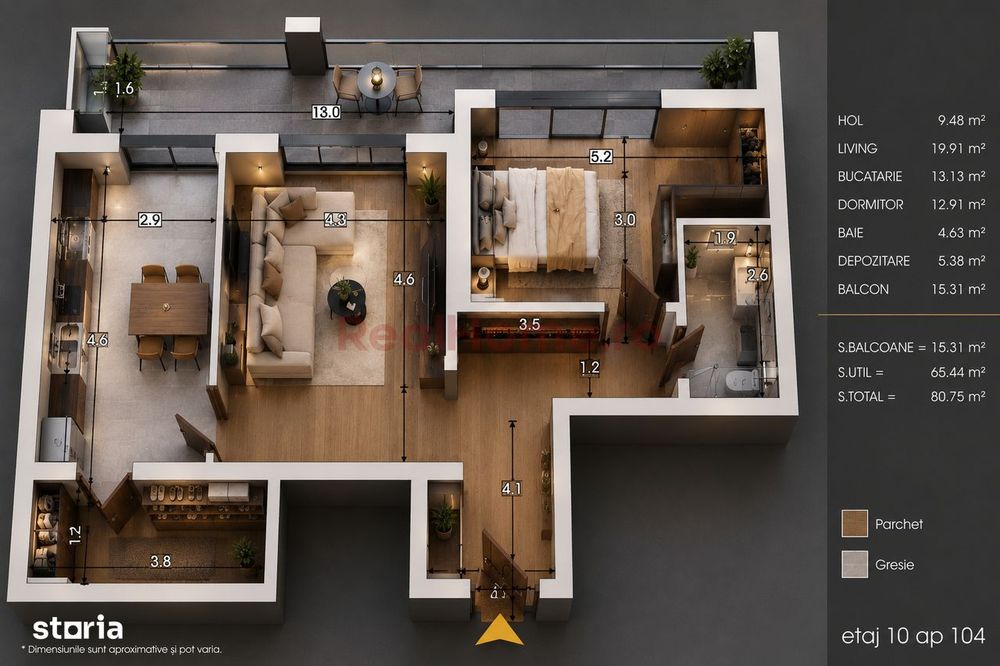 7 min Metrou | 2 Camere | depozitare | 4 lifturi | Finalizat