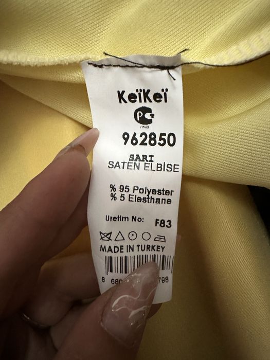 Rochie de ocazie KeïKeï, galben și negru, mărimea 40
