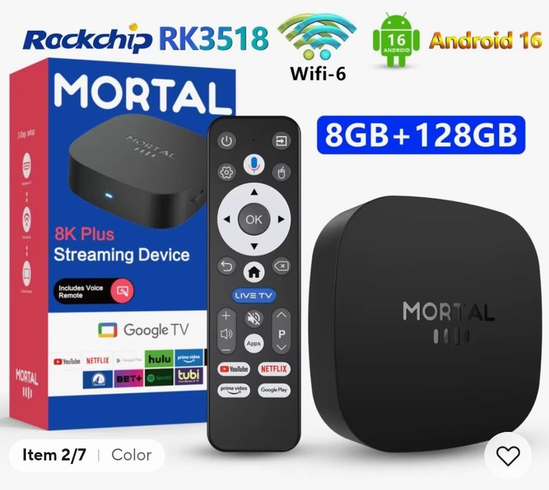 Android box Mortal 8 g ram si 128 storage