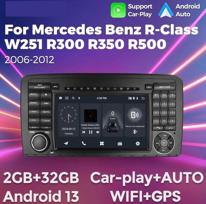 Мултимедия за Mercedes R-class R300 R350 W251 Навигация 2 DIN Android