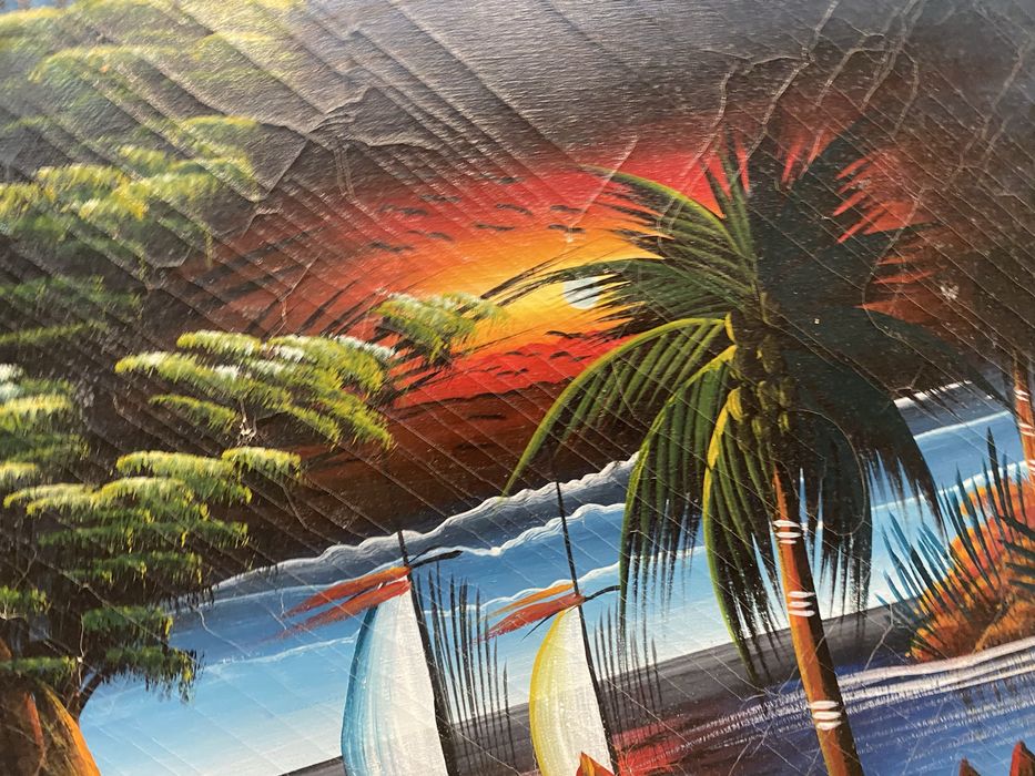 Стара френска картина маслено платно