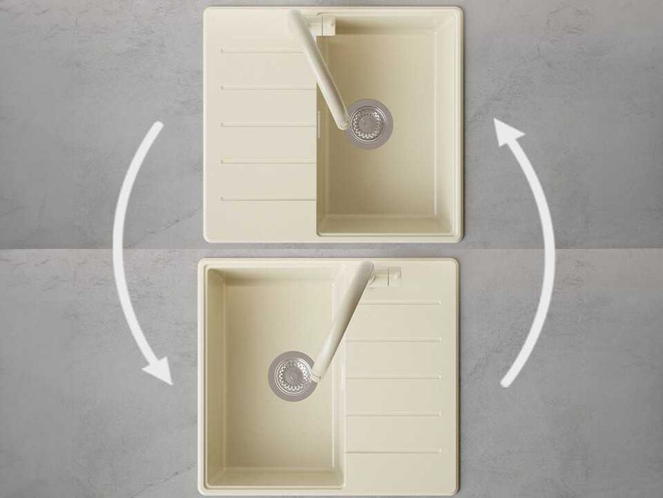 Беж кухненска гранитна мивка Копенхаген 40 Top 550 x 500 мм