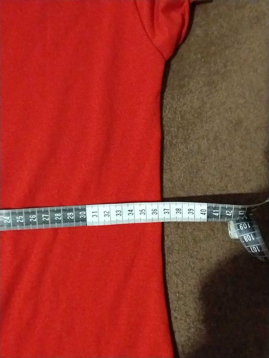 Блузка с къс ръкав за момиче, червена с пеперуди.