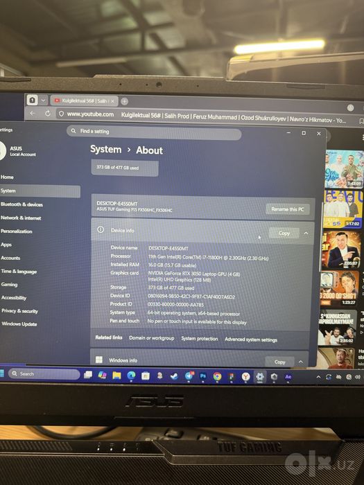 asus tuf gaming f15 3050 rtx