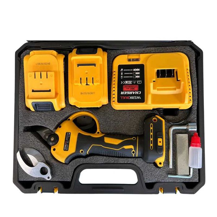 Професионална Акумулаторна Лозарска Ножица Germany 36V, 10Ah 2 батерии