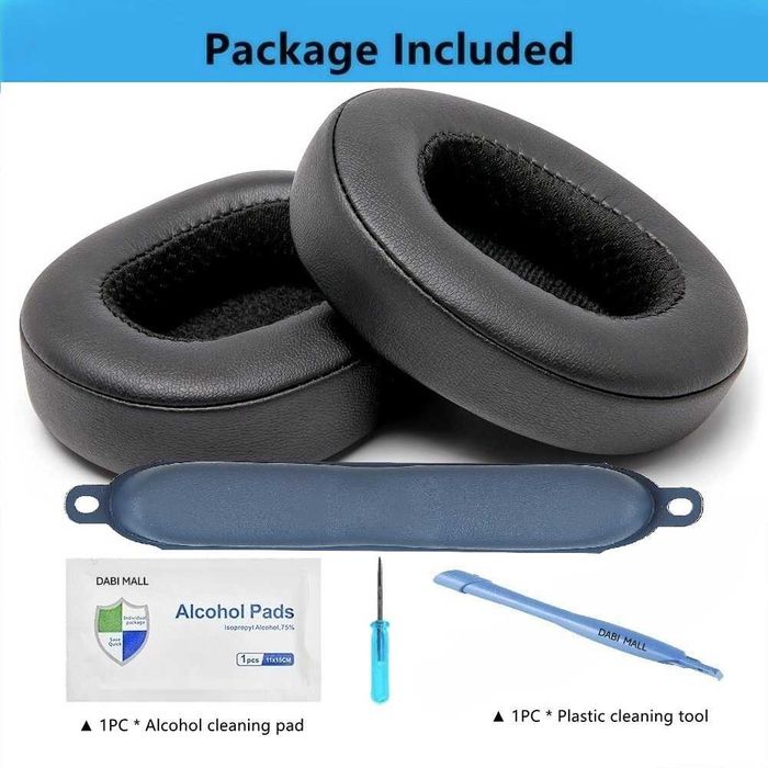 Set 2 bureti, Burete protectie banda superioara pentru casti Skullcandy Hesh 3 / Hesh ANC / Hesh Evo - Spuma cu memorie - Piele ecologica