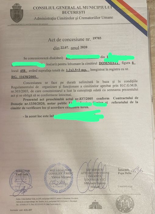 Loc de veci cimitir Domnesti