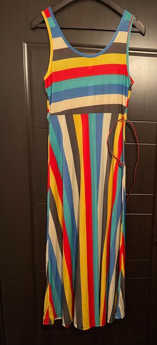 Луксозна пъстроцветна ефирна лятна рокля много красива С С/М М М/ Л Л