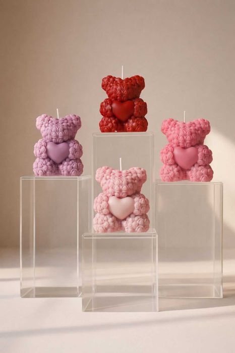 Подарок Свеча «Мишка с сердечком»