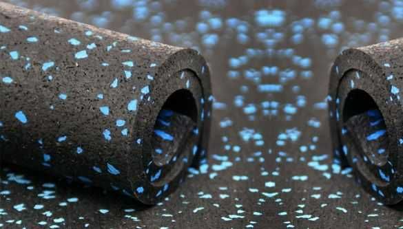 Гумена Настилка на Руло - 12.0 кв.м , Фитнес Настилки 8 мм Сини Шарки