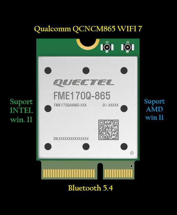 Qualcomm QCNCM865 wifi7 intel+amd suport win 11