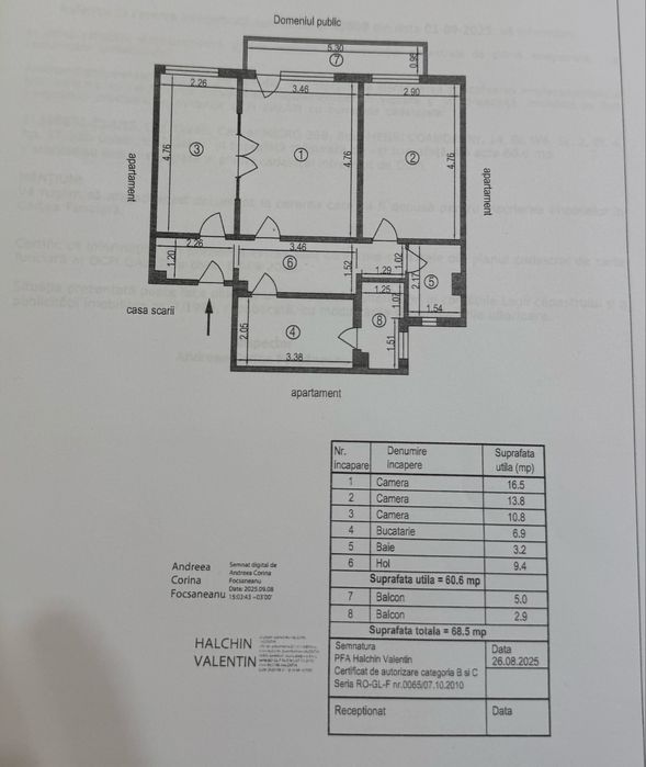 Apartament 3 camere - decomandat