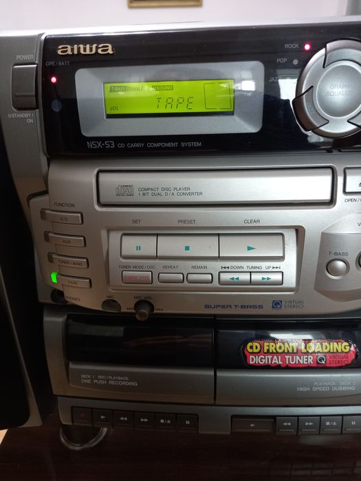 AIWA NSX S3 с колони,радио, диск и касета,дистанционно кабел, книга