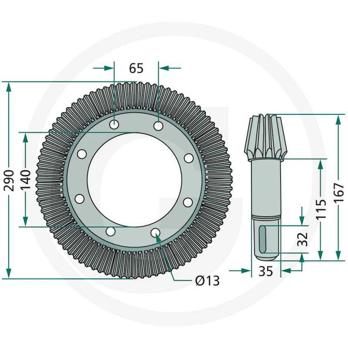 Pinion grebla coroana grebla KRONE Z=12+83