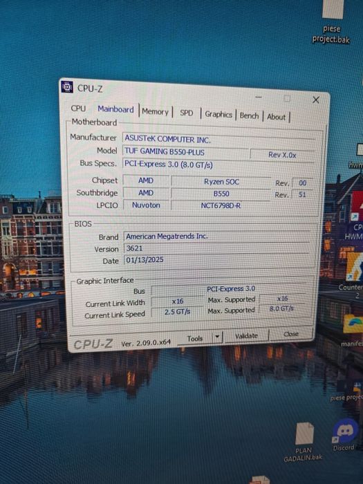 Kit placa de baza Asus Tuf B550-Plus si am Ryzen 3 2200G