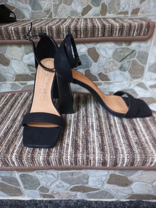 Sandale de piele negre