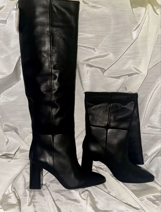 Кожаные сапоги ZARA