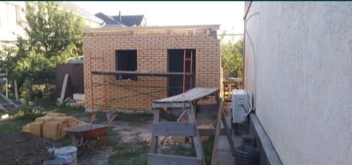 Стяшка фундамент кладка кафель крыша 
Современная