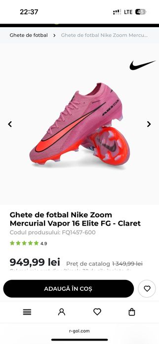 Ghete de fotbal Nike Zoom Mercurial Vapor 16 Elite FG - Claret