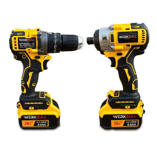 3в1 Безчеткови Импакт и Винтоверт 36V 8A WerkBull Безчетков Ъглошлайф