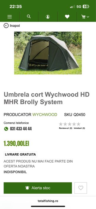 Lansete Crap Wychwood 12ft + Mulinete Wychwood 65s + Cort tip umbrela