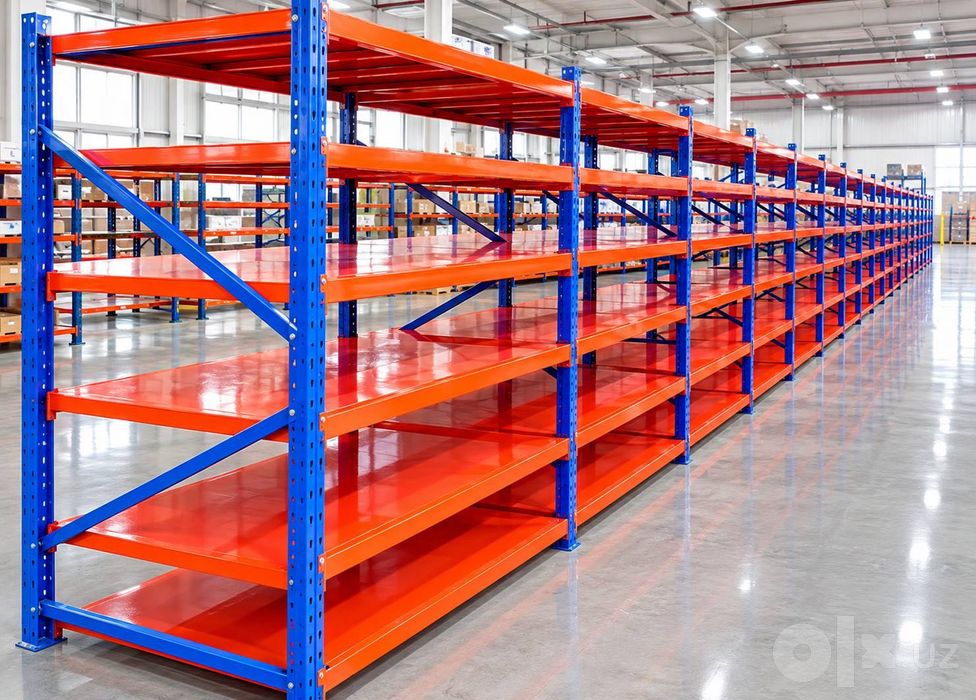 Metall stellaj 200–800 kg, do‘kon va ombor uchun polka
