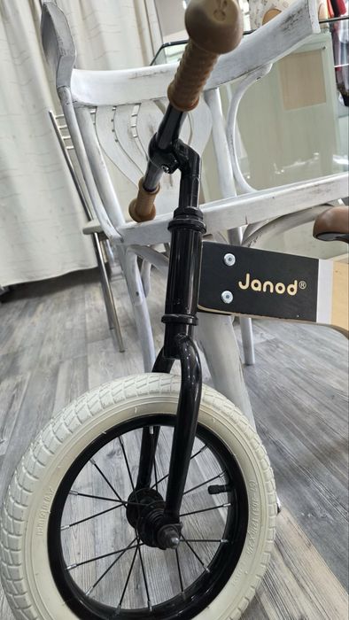 Велосипед без педали Janod - Deluxe balance bike, Дървен, Кафяв/Бежов