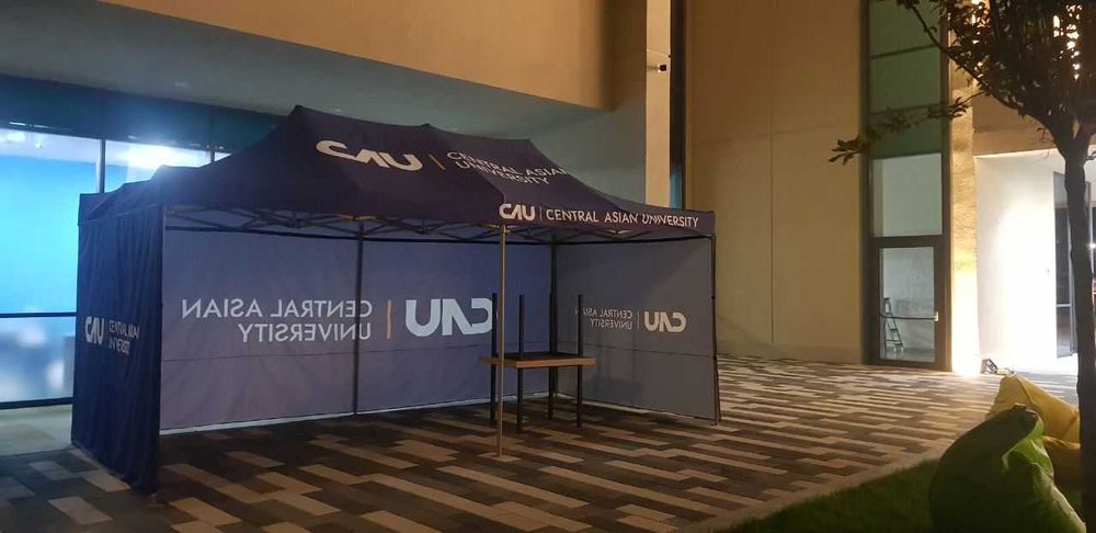 Палатка шатер с логотпом (logotip bilan soyabon)