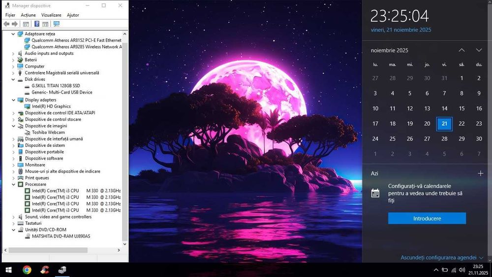 Vand Notebook Toshiba Quad i3/8GB DDR3/SSD 120GB/WiFi/W10 la 200lei