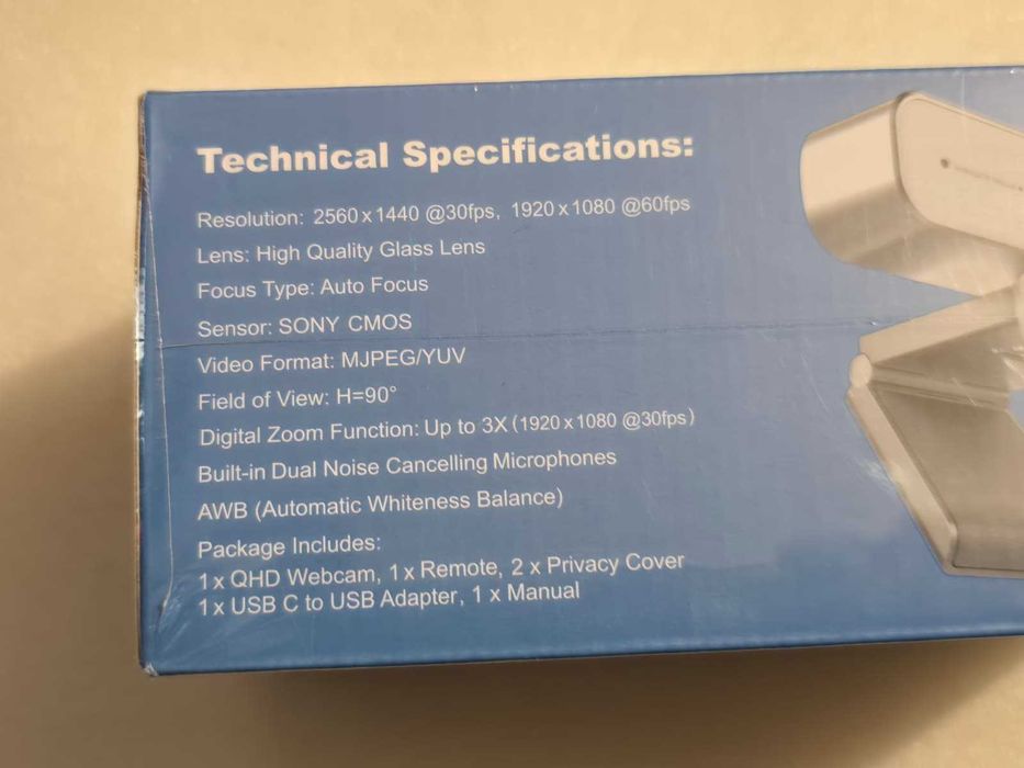 Webcam 2K QHD NexiGo N940P-Silver, AutoFocus, Microfon, Telecomandă