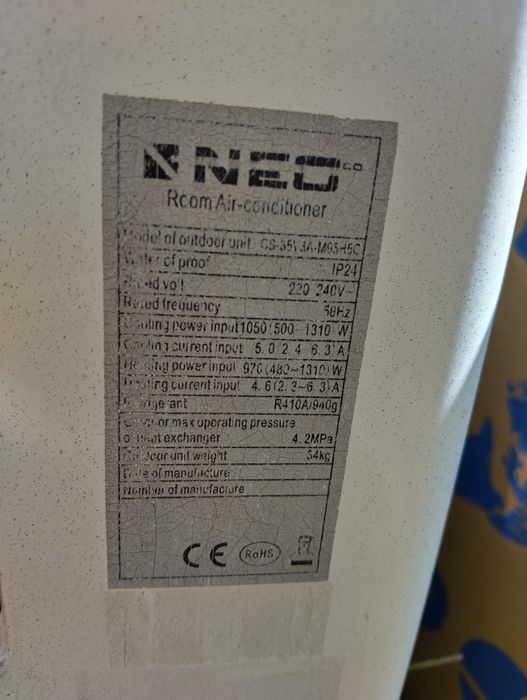 Aer condiționat 12000BTU marca NEO funcțional
