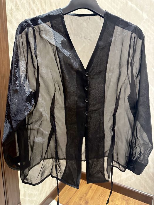 Прозрачная черная Блузка женская