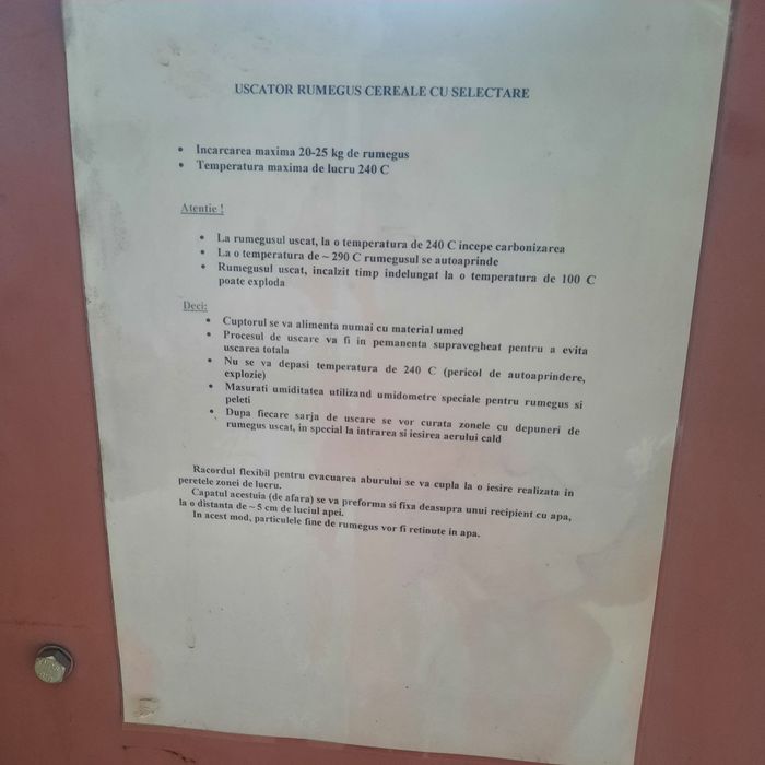 Uscator rumegus /cereale