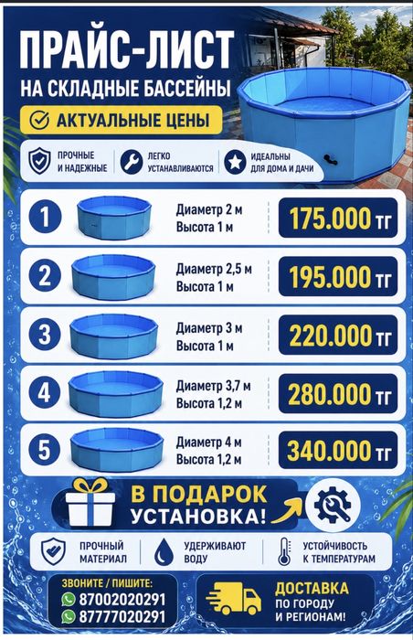 Безкаркасные прочные и долговечные бассейны!