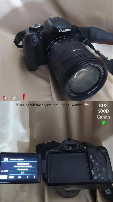 Canon EOS 600D, 18-135 mm obyektiv srochna sotilyapti