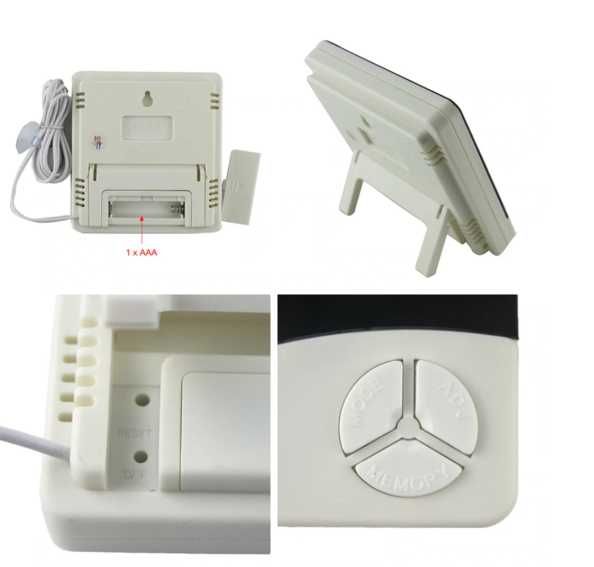 Термометр (внутр/наружн) влагомер, часы, будильник, календарь. HTC-2