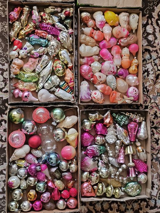 Ёлочные игрушки - стекло- ретро