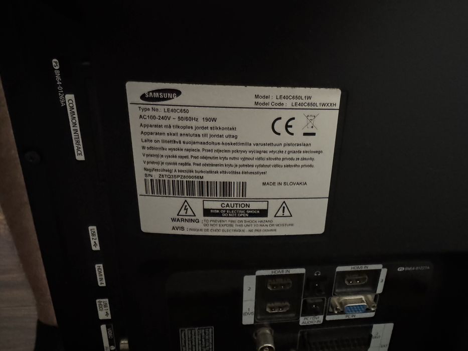 Телевизор 40” Samsung LE40C650/LE40C650L1W за ремонт/части