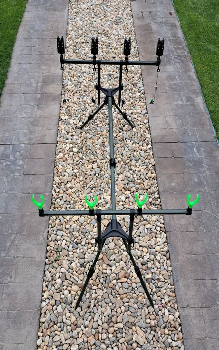 Set Pescuit La Crap, 4 Lansete 3,90m,4 Mulinete 10.000,Rod Pod,Senzori