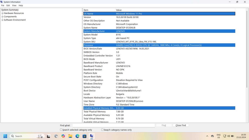Lenovo V15/ i5-8265U/ 8GB RAM DDR4/ 256GB SSD + 500HDD