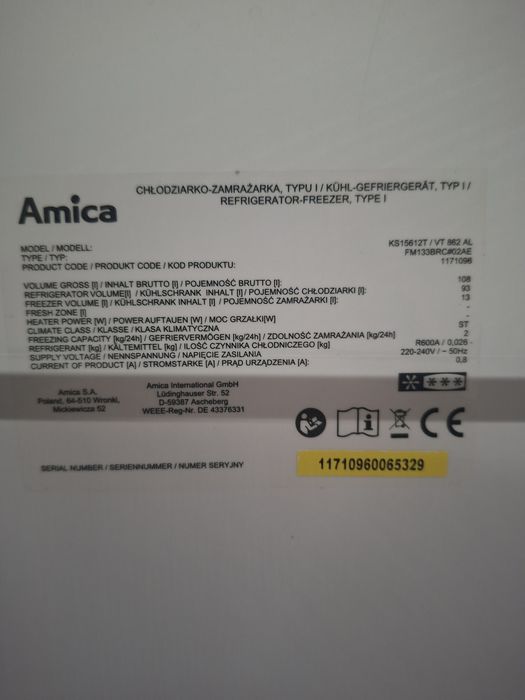 Amica ретро хладилник