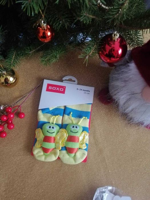 Бебешки чорапи с дрънкалка 0-24 месеца