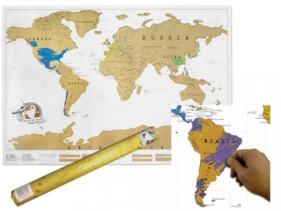 Harta lumii razuibila Am fost acolo - cadou inedit - harta calatorului