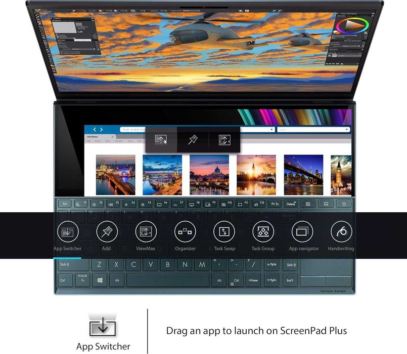 ASUS ZenBook Duo UX481 14” FHD NanoEdge Bezel Touch, Intel Core i7-10510U, 16GB RAM, 512GB PCIe SSD Innovative ScreenPad Plus