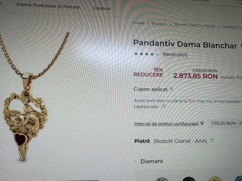 Lant cu pandantiv aur 14k nou lucrat la comanda